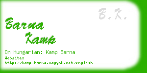 barna kamp business card